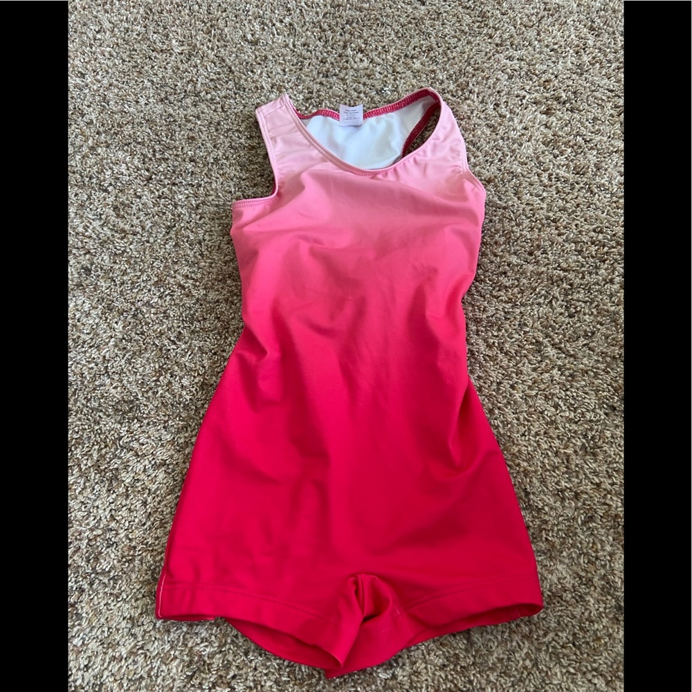 Balera Red Ombré Dance Unitard (girls 10/12)